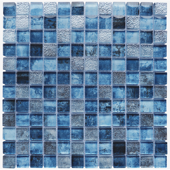 Mosaïque de carreaux de verre imprimé jet d'encre 23x48mm